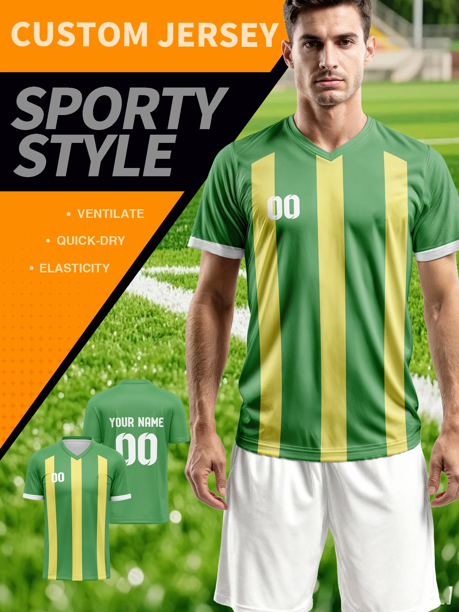 2026 Men's and Women's Customized Name and Number Sports V-Neck Jerseys, Quick-Drying, Fashionable, Sublimation Technology