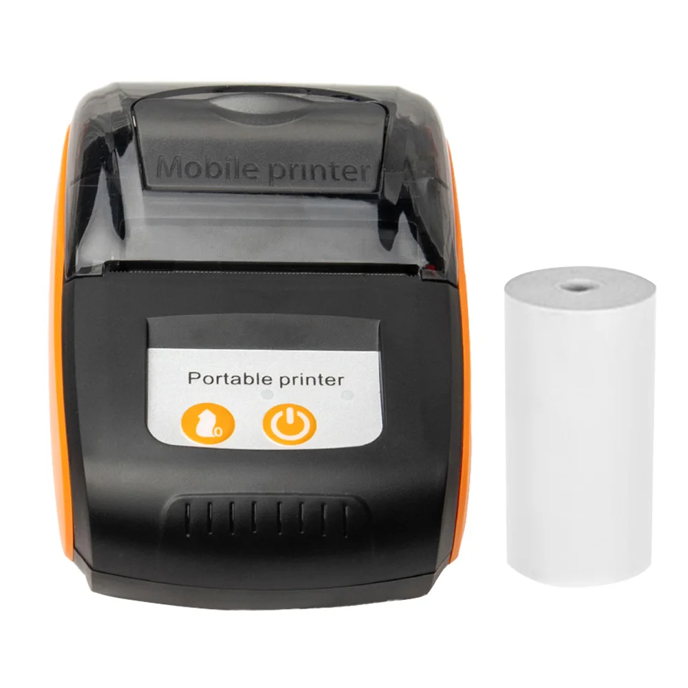 Portable Receipt Printer 58mm Mini Thermal Printing Wireless BT USB Mobile Printer with 2 Inch Thermal Paper Roll