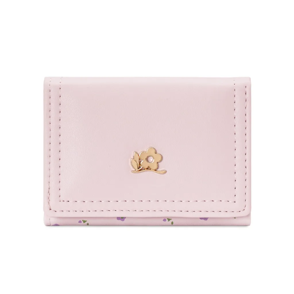 Floral Decor Wallet Trifold Cash Wallet Id Wallet Ultra Lightweight Daily Purse For Daily Commuting Cards Dating
