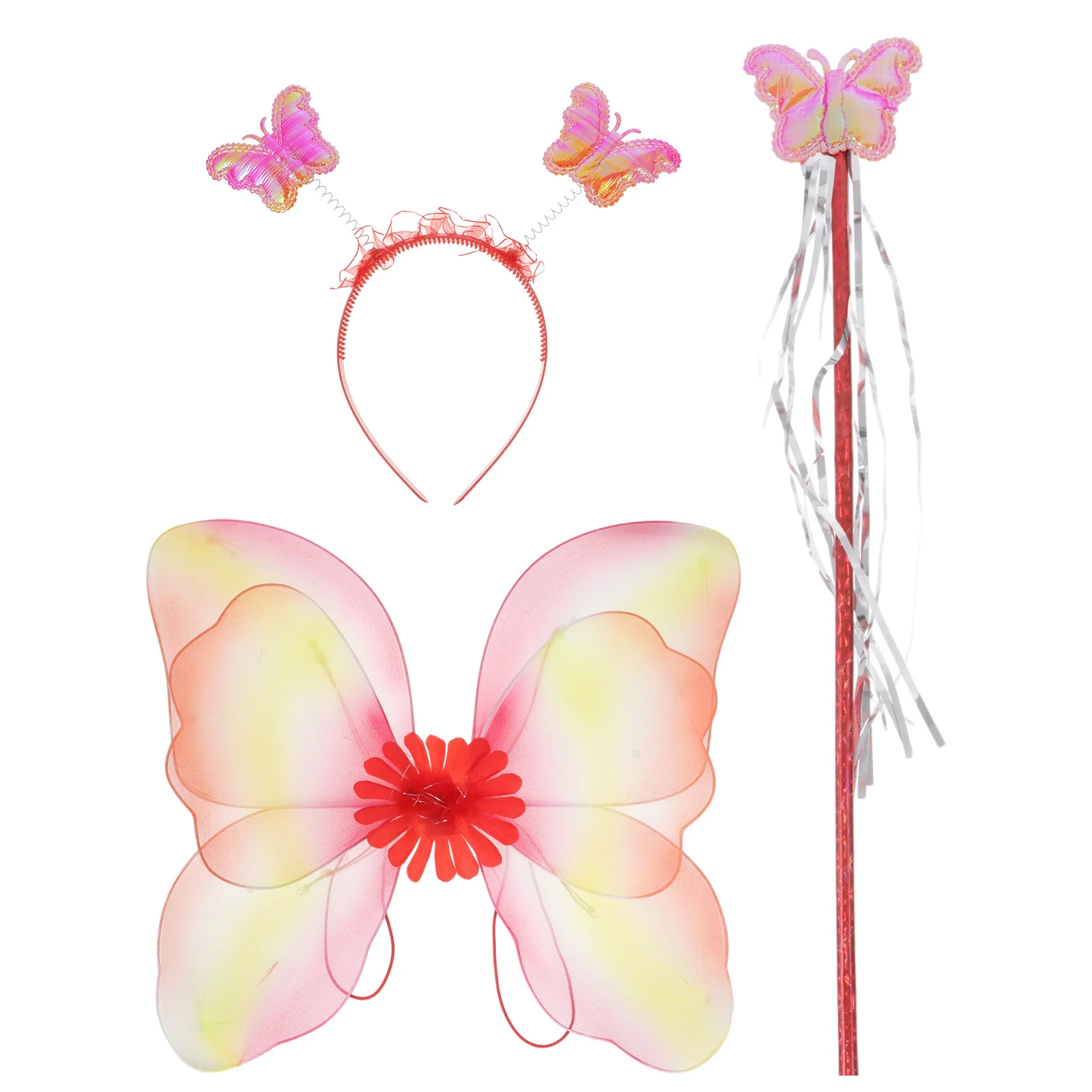 Déguisement féerique rouge brillant pour petites filles, Costumes de dessin animé pour enfants, fournitures de fête, décor Cosplay, 1 ensemble