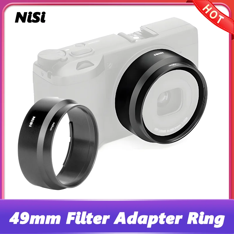 Anillo adaptador de filtro NiSi de 49mm para cubierta de lente de Metal Ricoh GR4, se puede instalar con filtros de 49mm, accesorios para microcámara individual