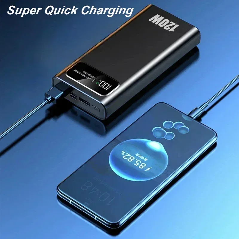 20000mAh Ultralarge Capacity 20000mAh Ultralarge Capacity120W Fast Charging Power Bank  Portable Digital Display