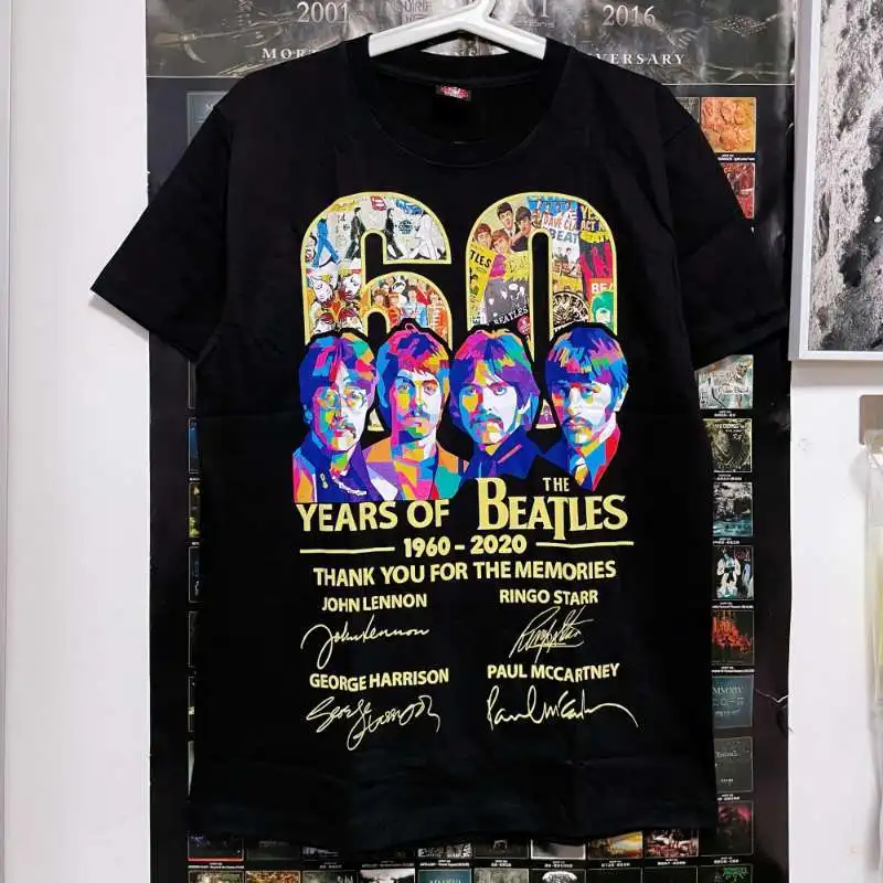 

【 Thai Version 】The Beatles 60th Anniversary Short-sleeved T-shirt, European and American Retro Style