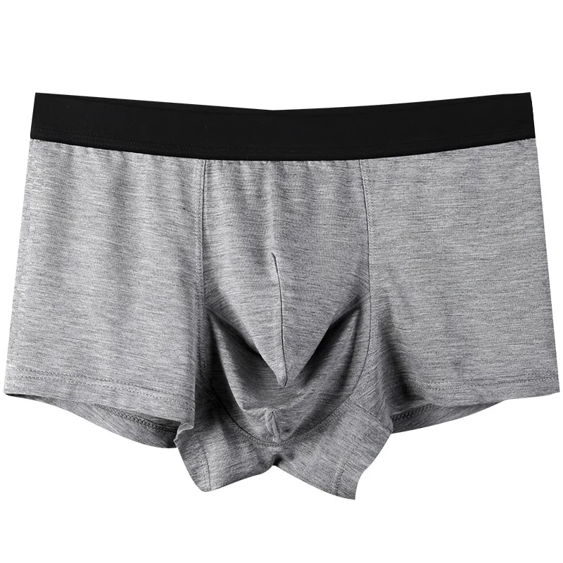 3 قطع ملابس داخلية للرجال، شورتات بوكسر رصاصة بندقية للرجال مع كيس منفصل لكيس الصفن، شورتات داعمة منخفضة الارتفاع.