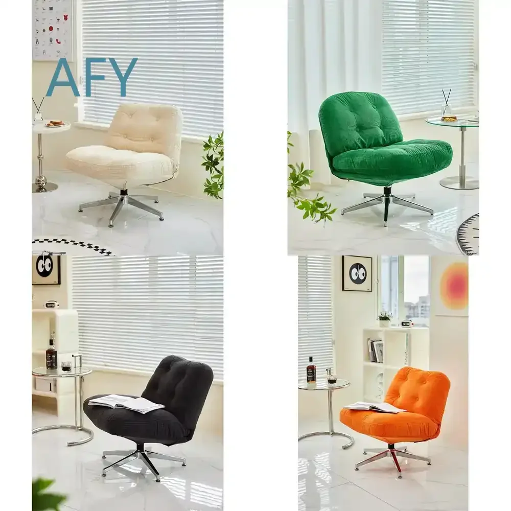 Nordic Rotating Sofa Chair for Lazy Person Leisure Lounge Chair for Living Room Furniture Home Office Ergonomic Swivel Chair