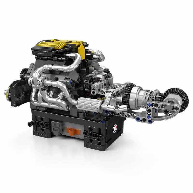 761 pçs 10207 v8 motor moc modelo de simulação bloco de construção kit com montagem movida a motor ornamentos tijolos brinquedos diy meninos presente