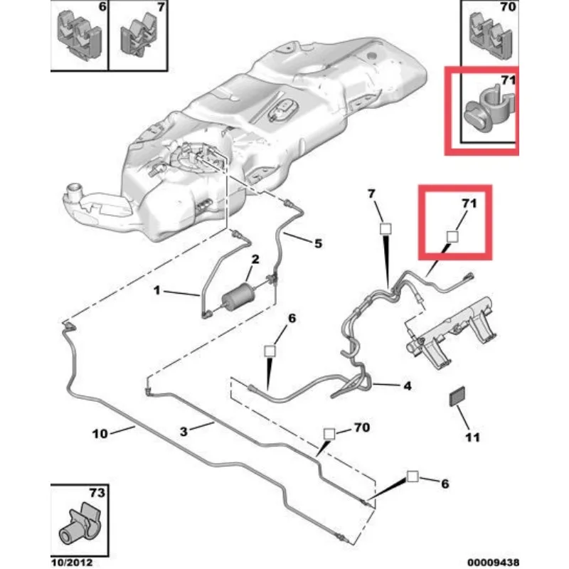 Genuine for Peugeot 3008 206 307 408 for Citroen C5 C6 C4Aircross Xsara Supply Fuel Hose Snap Clip 1pc 643945 6439 45