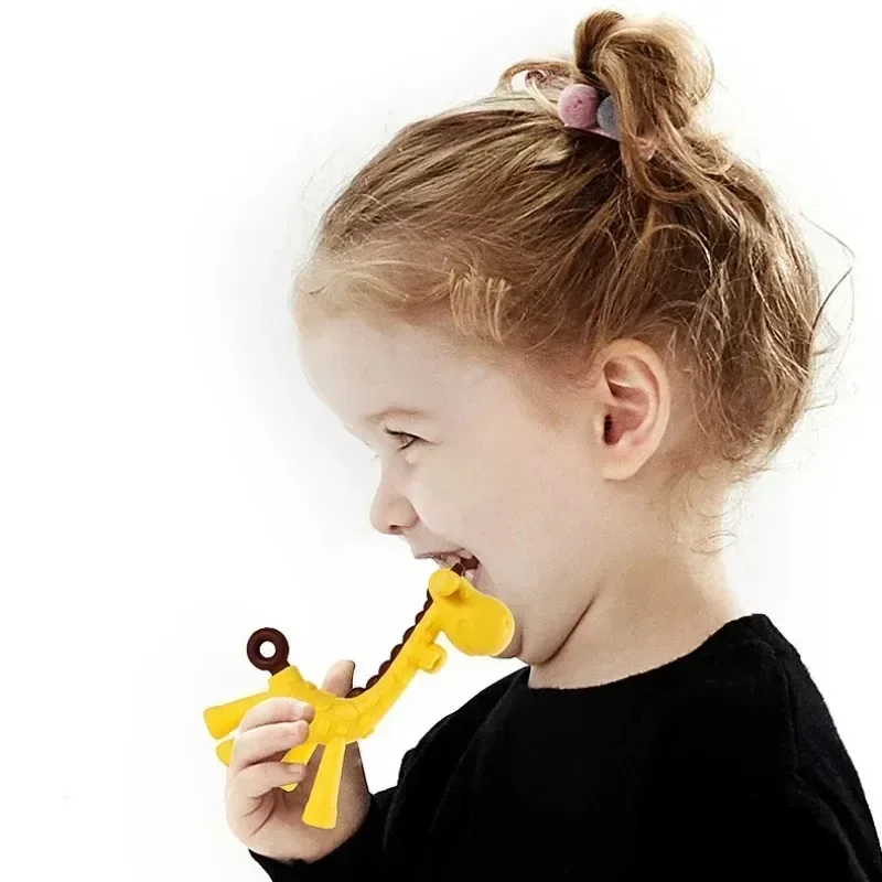 Cartoon Giraffe Baby Teethers Infant Teeth Grinding Toys Bite Bite Joy Newborn Silicone Food Teeth Grinding Rod Baby Accessories