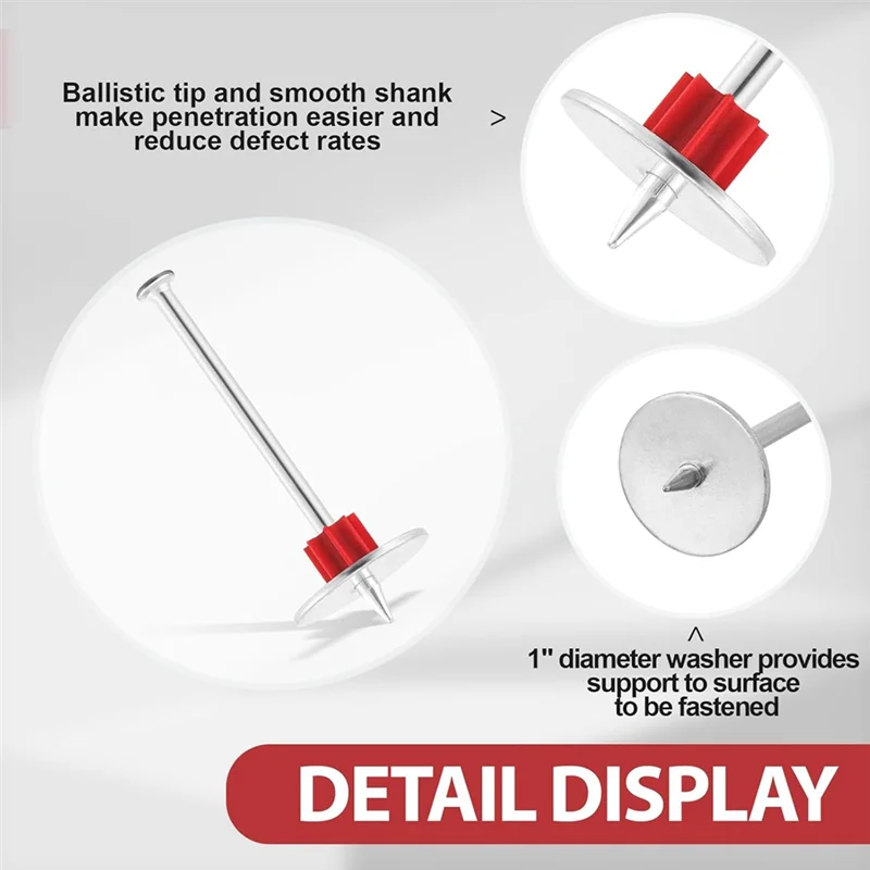 Abll-ferramenta de fixação de pó de pino de arruela fixadores acionados em pó diâmetro do pino de acionamento de liga de aço com arruela de 1 polegada, 100 peças
