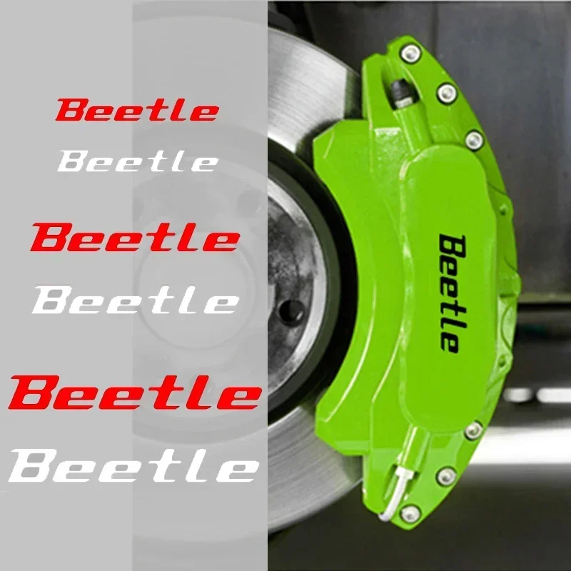 6pcs Car Caliper Sticker Tire Brake Cover Heat Resistance Waterproof Film for Volkswagen Bettle Logo Body Decals Accessories