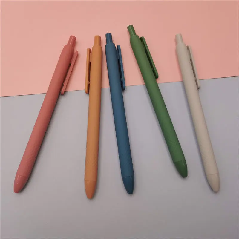 5pcs Morandi Gel Pen Set Black Ink 0.5mm Smooth Writing Cute Pen School Supplies Office Kawaii Stationery Ballpoint Pen