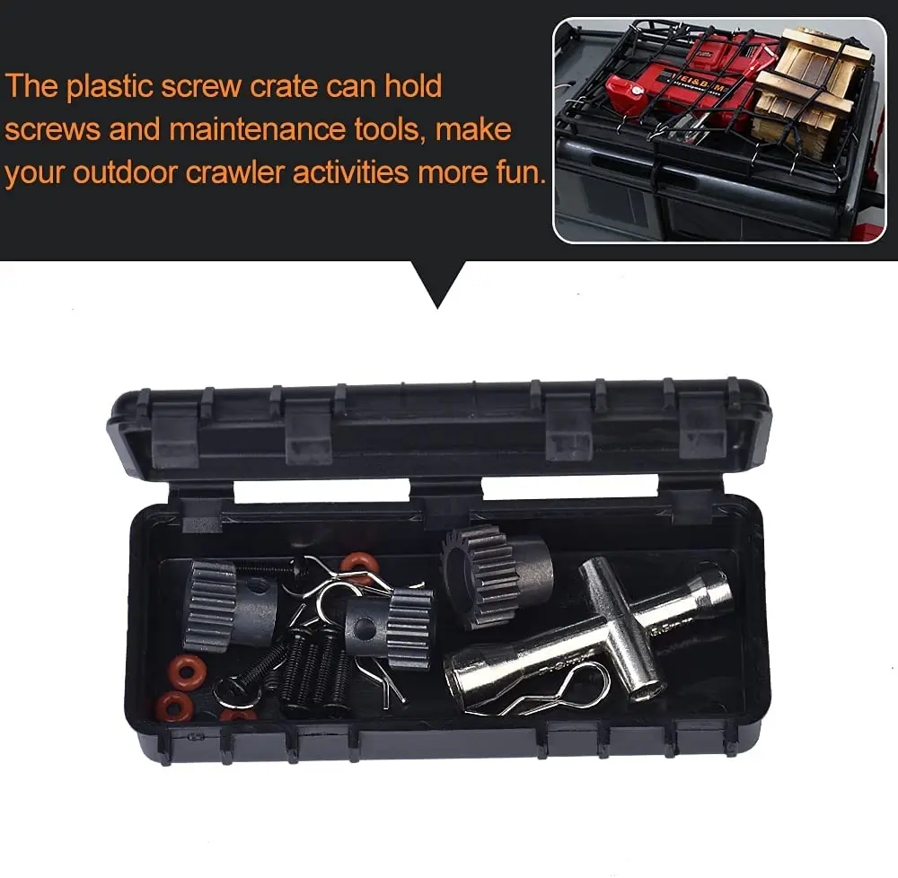 9in1 RC Crawler Autodak Decoratie Tank, Houten Doos, Bagagenet, Schop voor 1/10 Traxxas TRX4 Redcat GEN 7 8 RC4WD D90 AXIALE SCX10