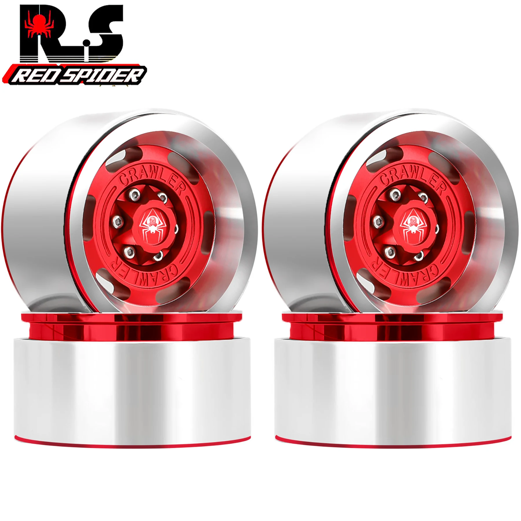 Cerchioni Beadlock 1.9 dal design vintage (4 pezzi) Mozzo ruota in lega di alluminio da 1,9'' per cingolato RC 1:10 SCX10 90046 SCX10 III TRX4 TRX6