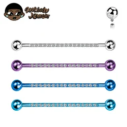 F136 Implant Grade Titanium 14G Internal Thread Industrial Barbell Piercing 38mm Bar for Upper Ear Cartilage for Men and Women