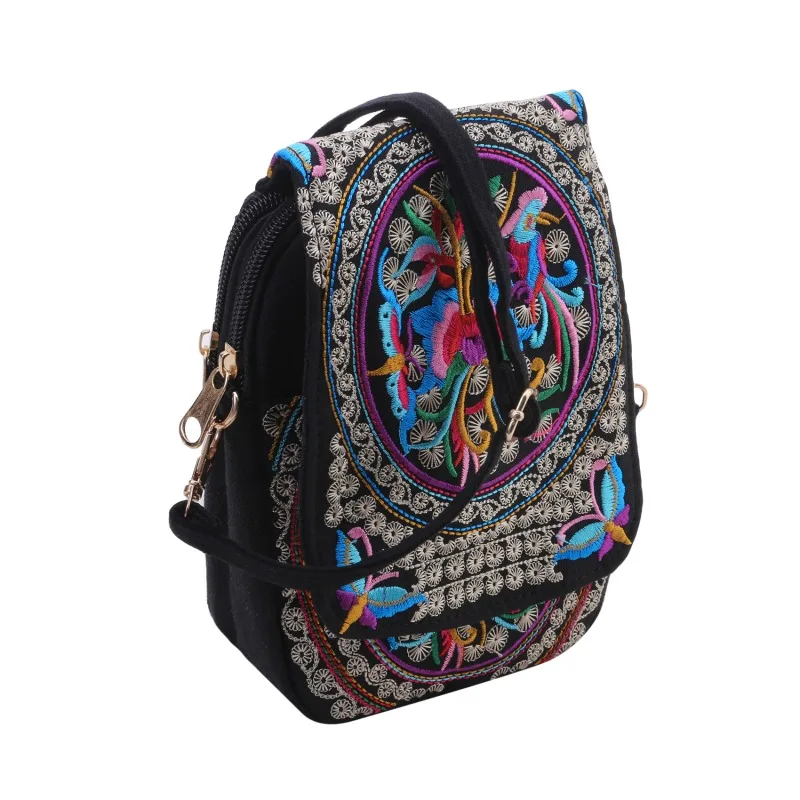 Women Backpack Bag Mobile Phone Bag Travel Embroidered Backpack  Coin Pouch  Casual Small Zipper Crossbody Pouch