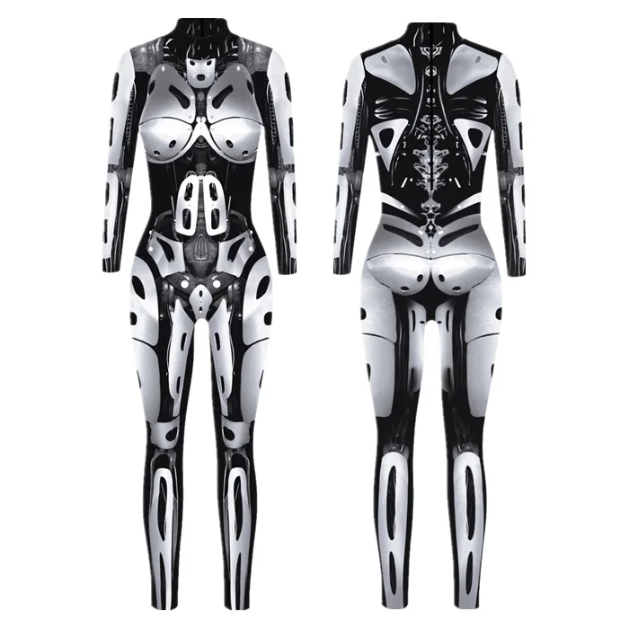 Roboter-Punk-Jumpsuit Catsuit Sexy Damen Cosplay Kostüme Zentai Karneval Halloween Bühnenauftritt Aerial Yoga Bodysuit 2026 – Detail 14