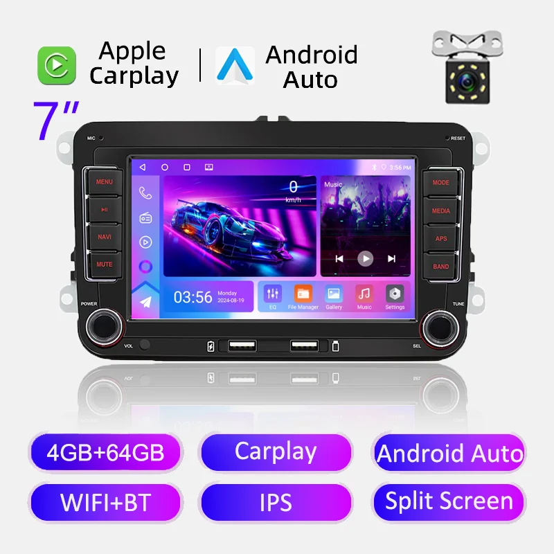 2Din Autoradio Android voor Volkswagen Golf 5 6 Polo Passat B6 B7 CC Skoda Jetta Universele Multimedia Carplay Wifi GPS Navigatie