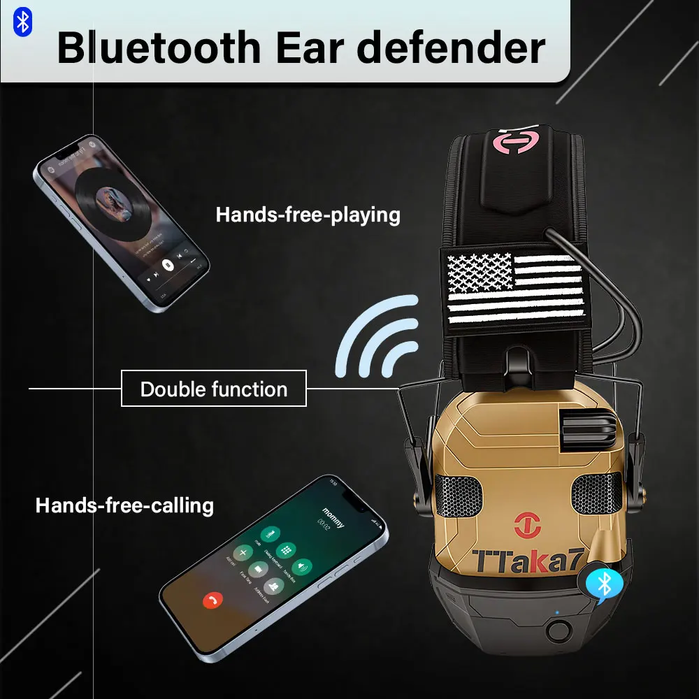 

Active Hunting Tactical Earmuff with BT adapter for Shooting Electronic Hearing protection Headset Noise Reduction headphone