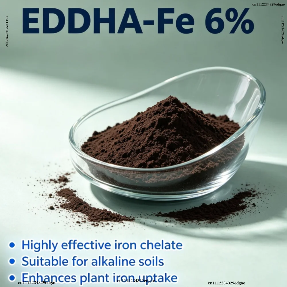 EDDHA-Fe 6% Chelated Iron, Water Soluble Fertilizer, Fast Treatment for Plant Iron Deficiency Yellow Leaves