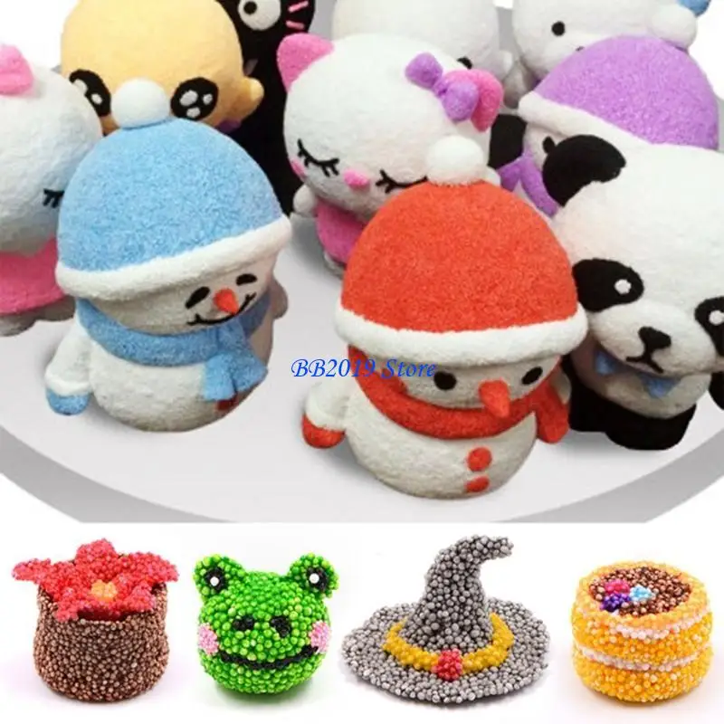 Q0KB Soft mousse boue neige 8pcs pour filles adultes kits bricolage jouet à main