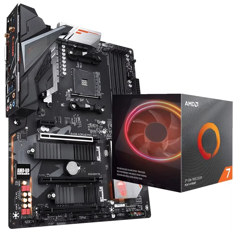 B450 AORUS PRO WIFI Used Motherboard with AM4 Socket Support AMD Ryzen 3800X Desktop CPU