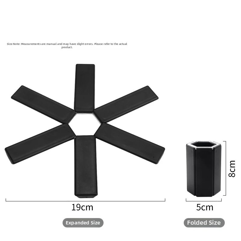 Thick Foldable Heat Resistant Pot Pad Kitchen Table Mat Non Slip ABS Black Anti-scalding And Heat-insulating Pad Table Mat