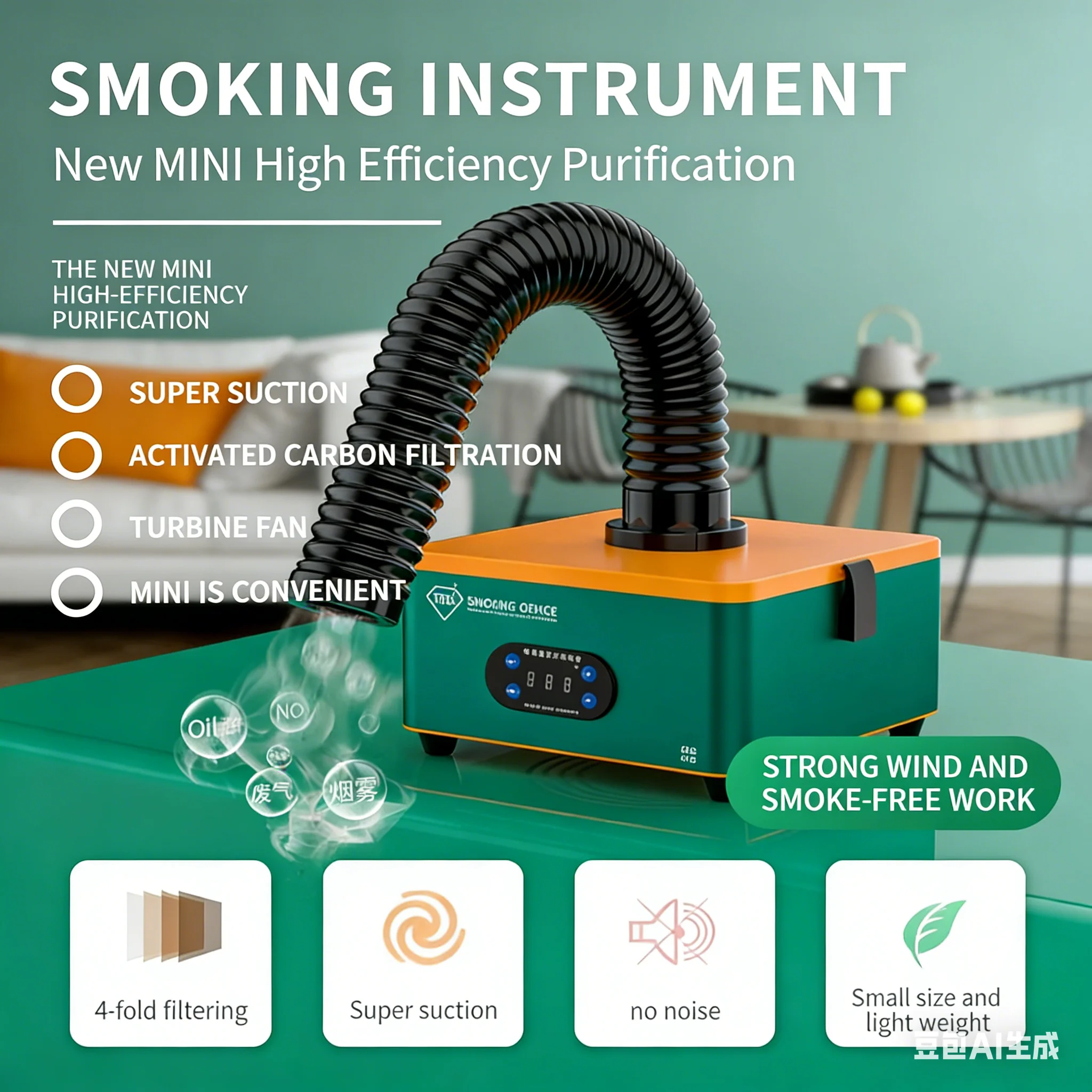 TBK 668 Smoking Filter Machine High Efficiency Purification Mobile Phone Motherboard Soldering Smoke Absorption