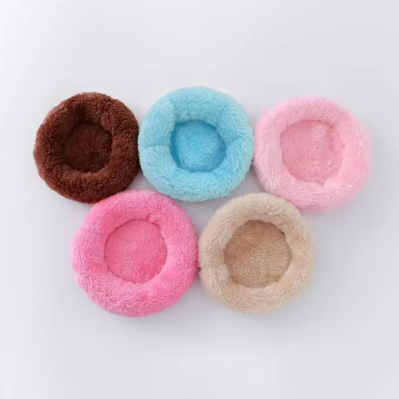 Guinea Pigs Hamster Bed Round Shape Keep Warm Sleeping Cushion Mat Hedgehog Chinchilla Rabbit Small Animal Nest Cage Accessories