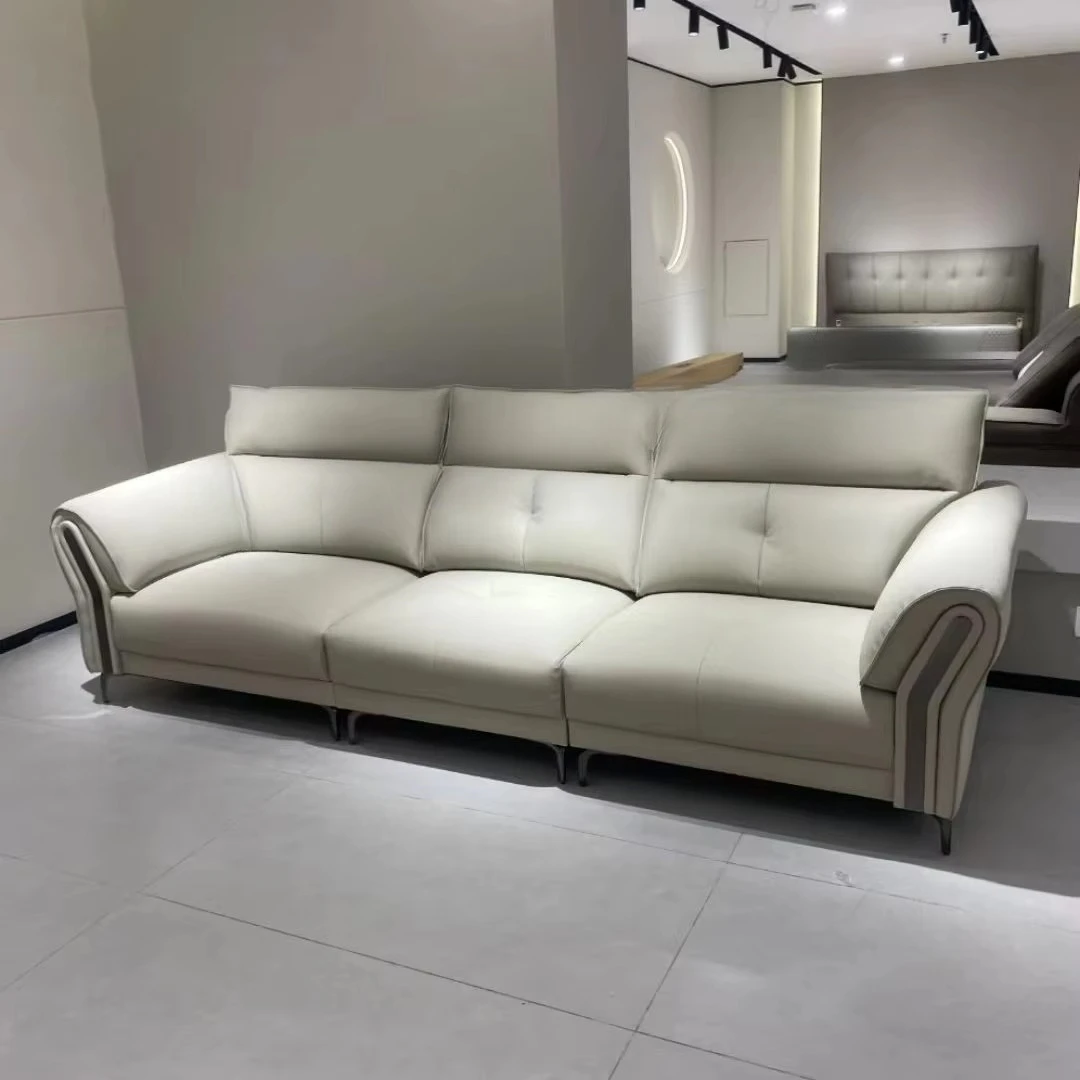 

！@Factory Direct Luxury High-end Italian Design Living Room Furniture L-shape Hotel Leather Covers Modern Home Living Room Sofas