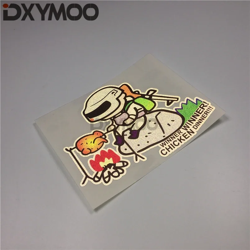 الإبداعية الأزياء لعبة ملصقات سيارة الجسم كله الذيل دراجة نارية النار المشوي الدجاج الفائز مصدات 13x10 سنتيمتر #5