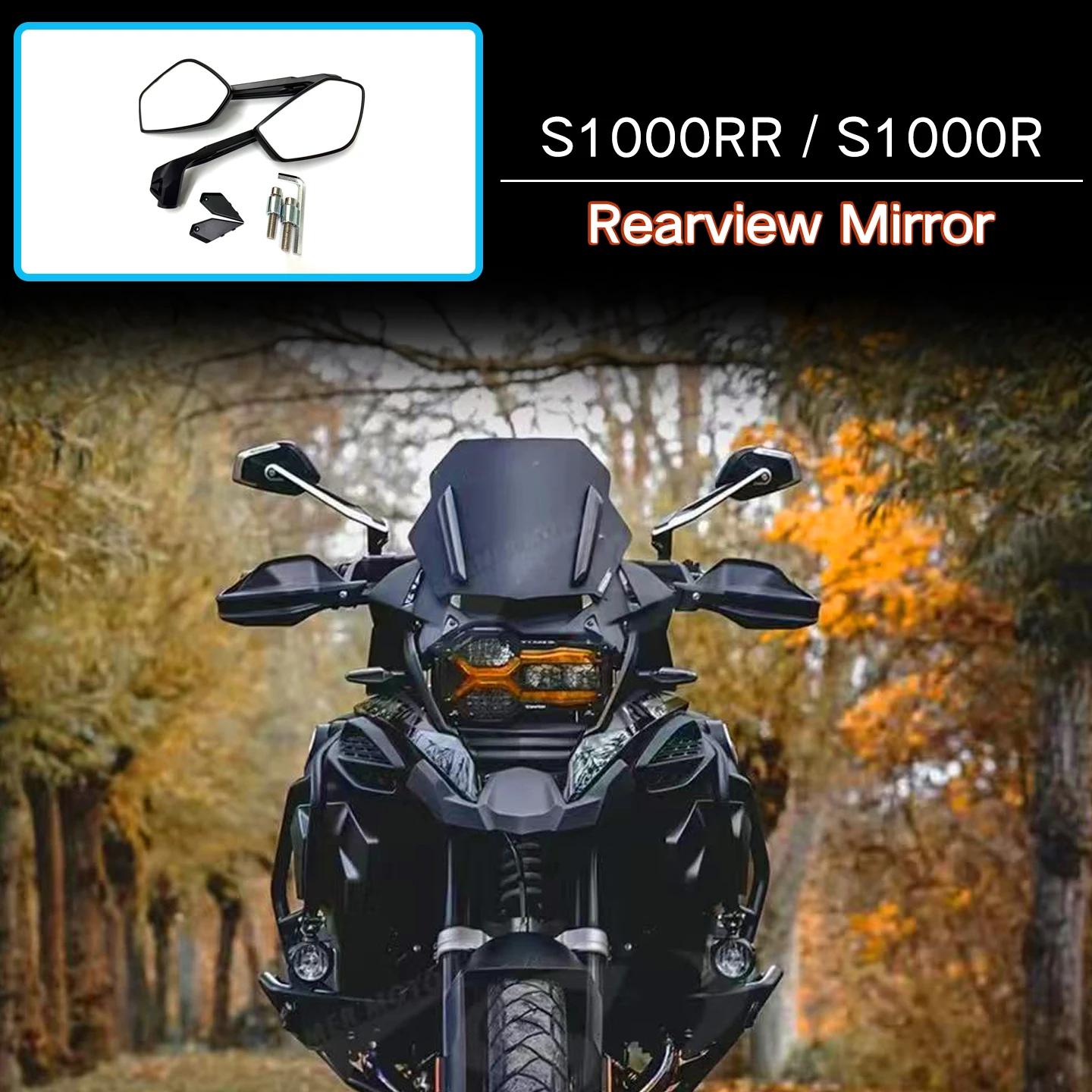 

Motorcycle Accessories New For BMW S1000R S1000RR S1000XR Universal Mirror Side Rearview Mirrors White Anti-glare Mirror