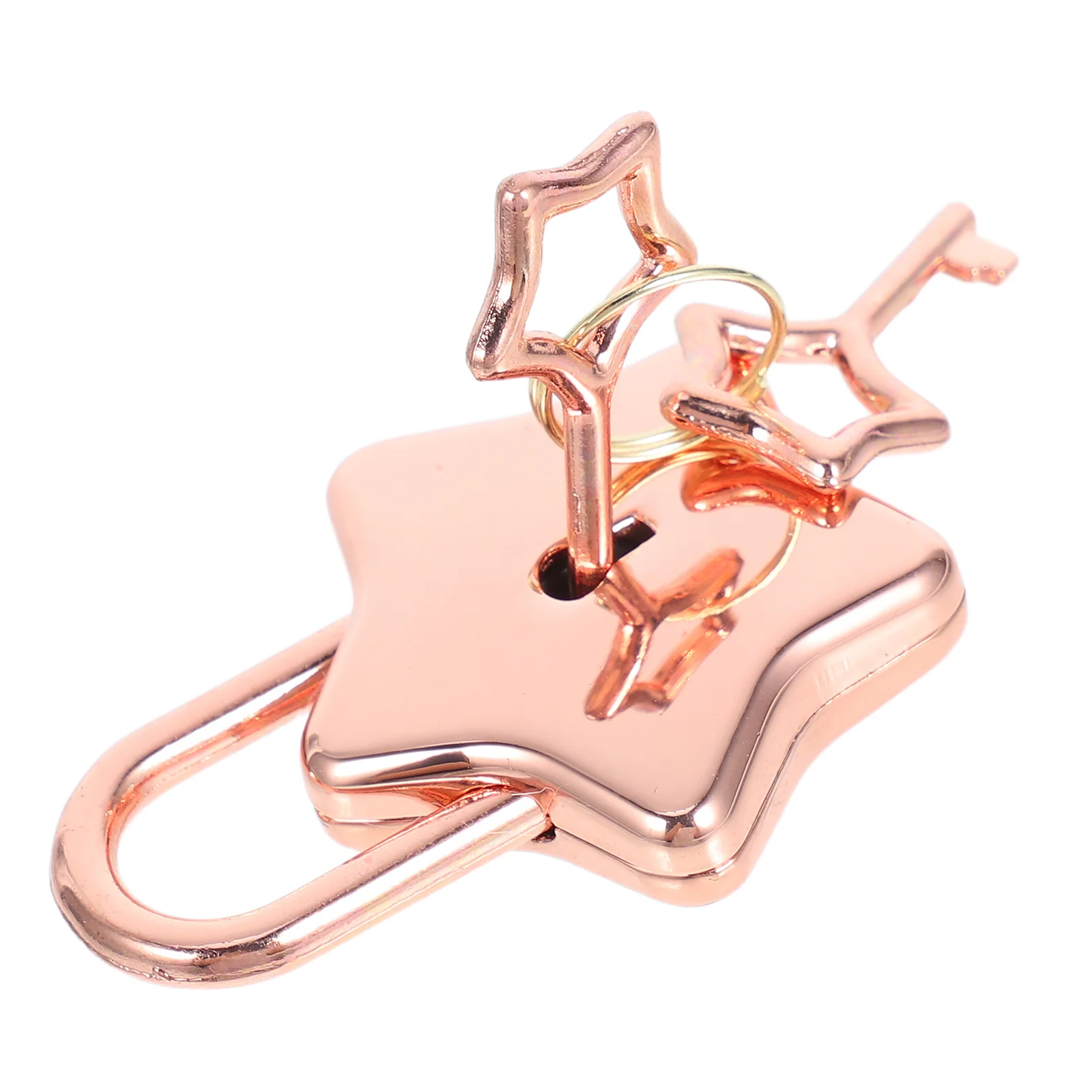 

1pc Creative Padlock Star Shaped Mini Metal Lock For Notebook Diary Security Small Diy Decoration Lock With Keys - Luggage