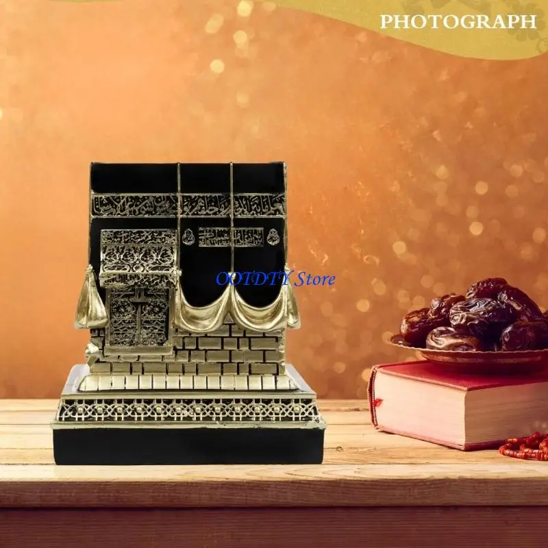 367A Kaba Replicas Model Showpiece Bookend Eid Gift Resin Kaba Sculptures Art Decors Islamic Turkish Home Table Decorations