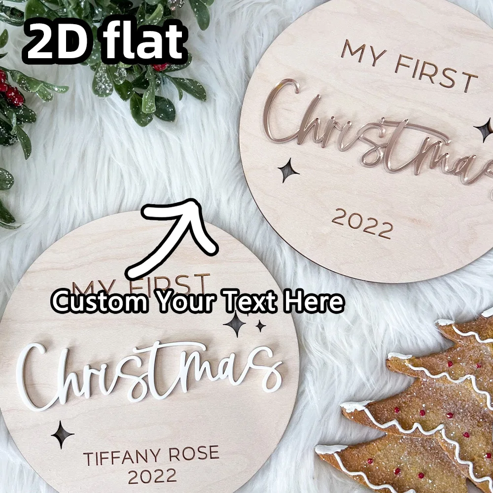 My First Christmas Sign – Personalized Baby’s First Christmas Photo Prop – Custom Baby Christmas Keepsake Sign and Newborn Gift