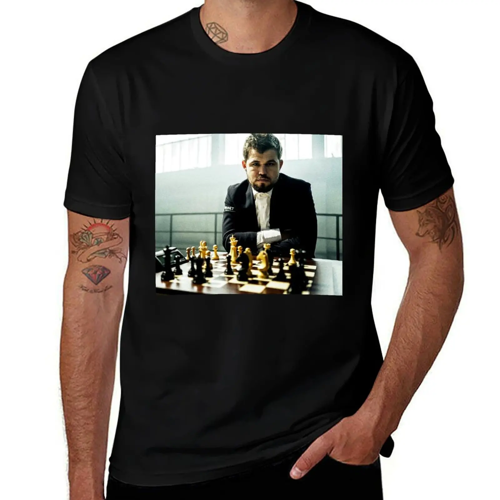 Magnus carlsen T-Shirt Simple Line Art Print Tee T-Shirt