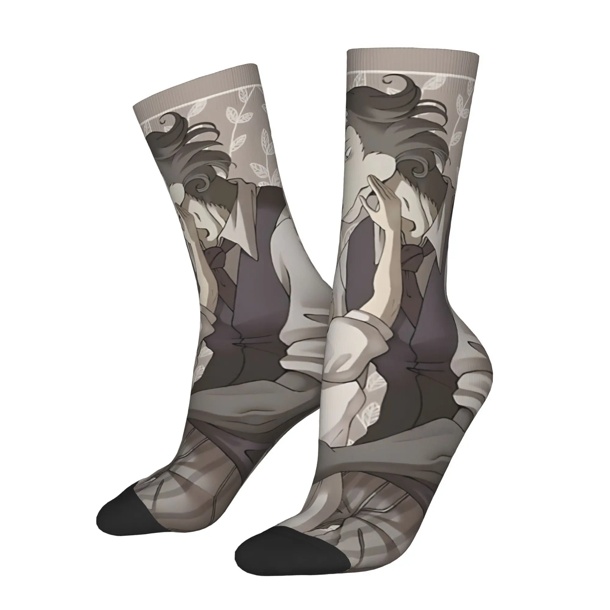 

BEASTARS Animals Anime Wolf Men Cycling Socks All Season Breathable Athletic Crew Socks for Spring Summer Fall Winter