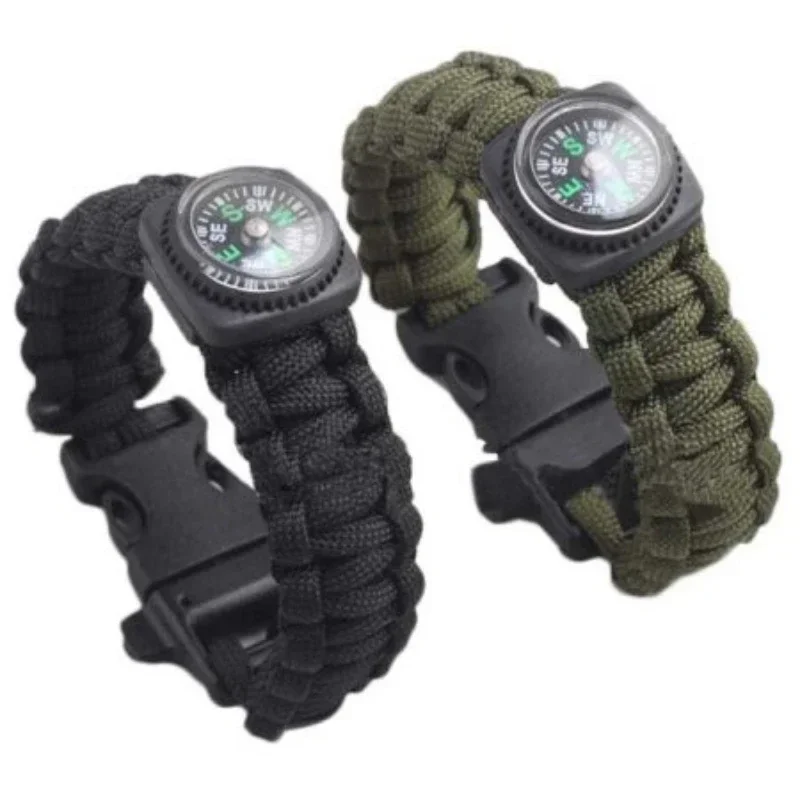Survival Bracelet Multifunction Wristband Loud Whistle Compass Outdoor Exploration and Hiking Seven-core DIY Paracord Weaving
