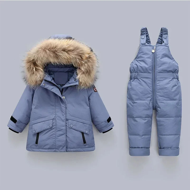 New baby down jacket boys pants thicken children clothing set 1-5 yrs kids winter warm coat toddler girl clothes infant overcoat