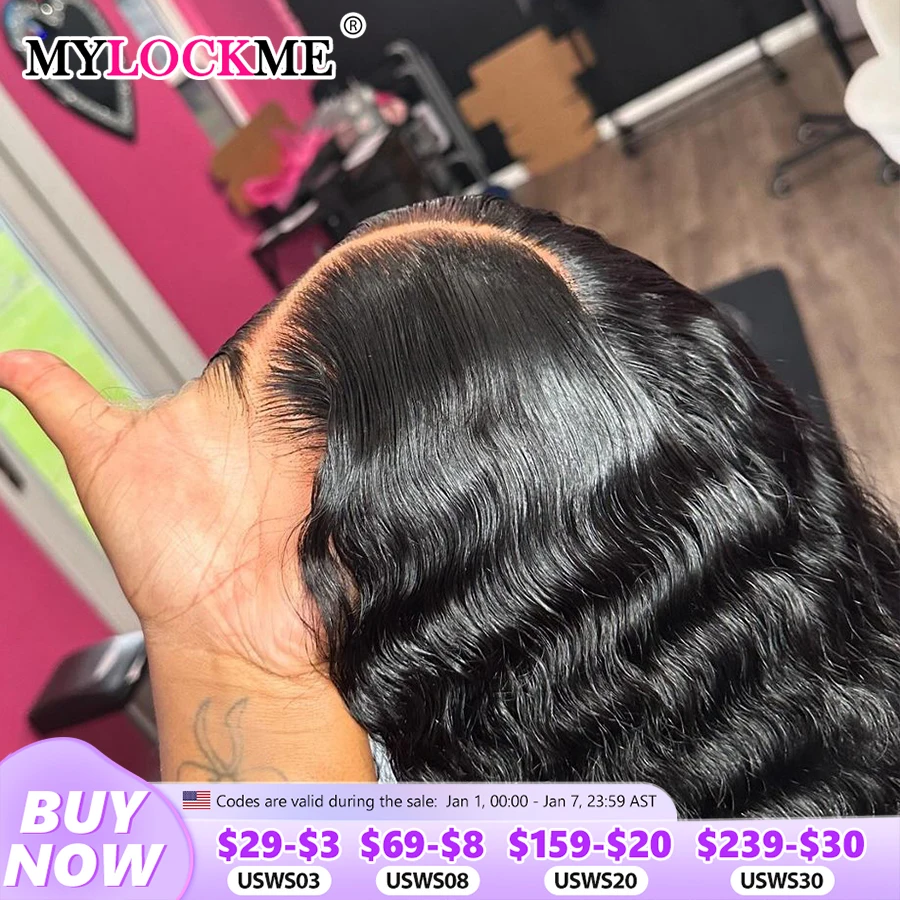 200 Density 6x4 5x5 9x6 7x5 Glueless Wig Human Hair 30 32 34Inch Deep Wave Lace Closure Wig Human Hair Cheap Hair Water Wave Wig