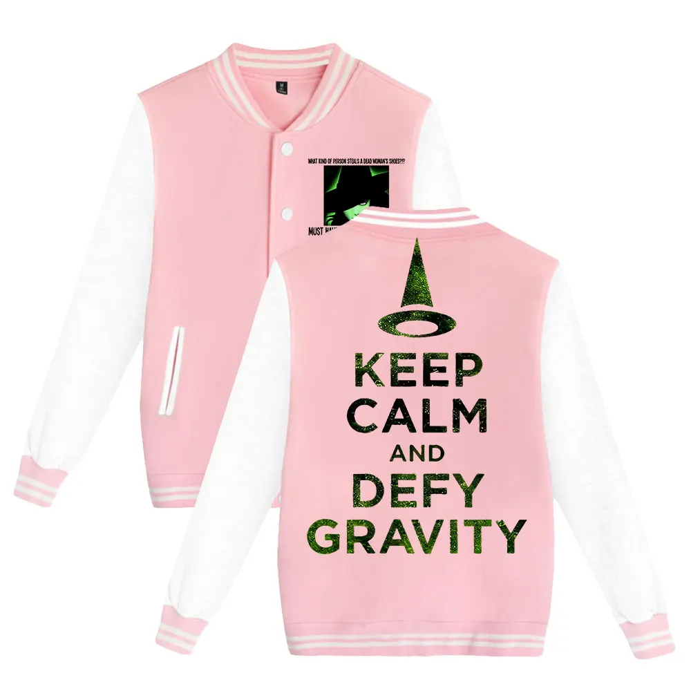 WICKED The Musical Merch Zip Up Baseball Uniform Fleecejacke Damen Herren Streetwear Hip Hop Langarm Rosa Hoodie Sweatshirts