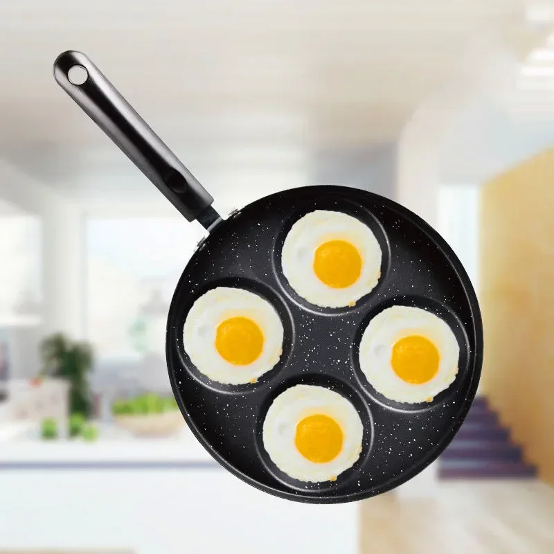 24cm Four Holes Small Fried Egg Artifact Fried Egg Pot Non-stick Pan Household Mini Poached Egg Burger Dumpling Pot Mold