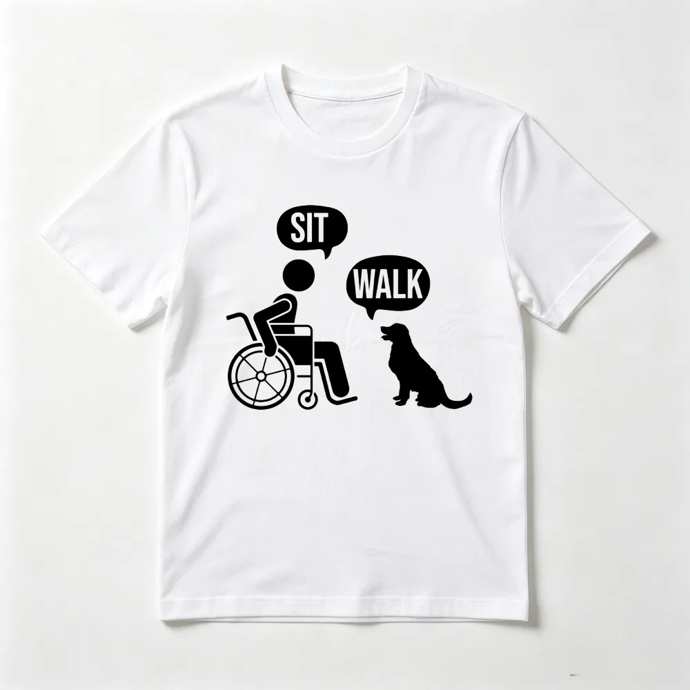Funny Wheelchair Disability Sit Walk Therapy Tshirt Sarcastic Dog Lover Gift T-shirt Short Sleeve Casual Fashion Summer Tees