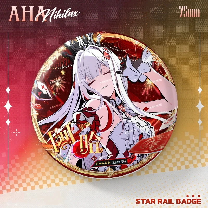 New Honkai: Star Rail 75MM Laser Brooch Mortenax Aha Cyrene Sparxie Badge Pin Cartoon Anime Game Cosplay Jewelry Cute Gift
