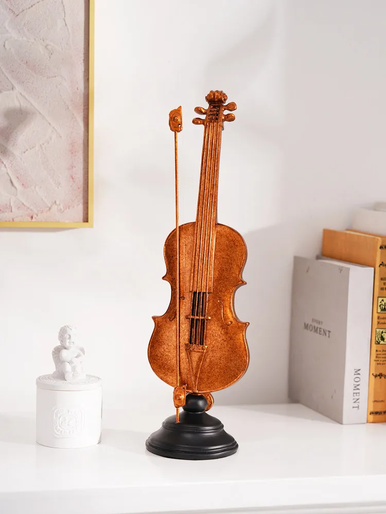 Hxl resin violin model ornament - soft decoration, window display photography prop
