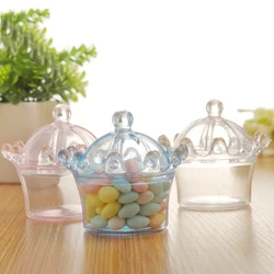 12pcs/lot Crown Candy Box Transparent Chocolate Boxes Packing Box Bride Groom Wedding Decoration Birthday Party Favor Gifts