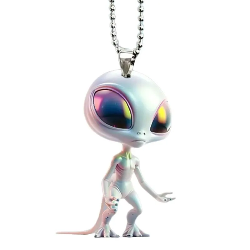 Creative Hot Selling Acrylic Big Eyed Mutated Alien Shaped Keychain Car Rearview Mirror Accessorie Backpack Mobile Phone Pendant