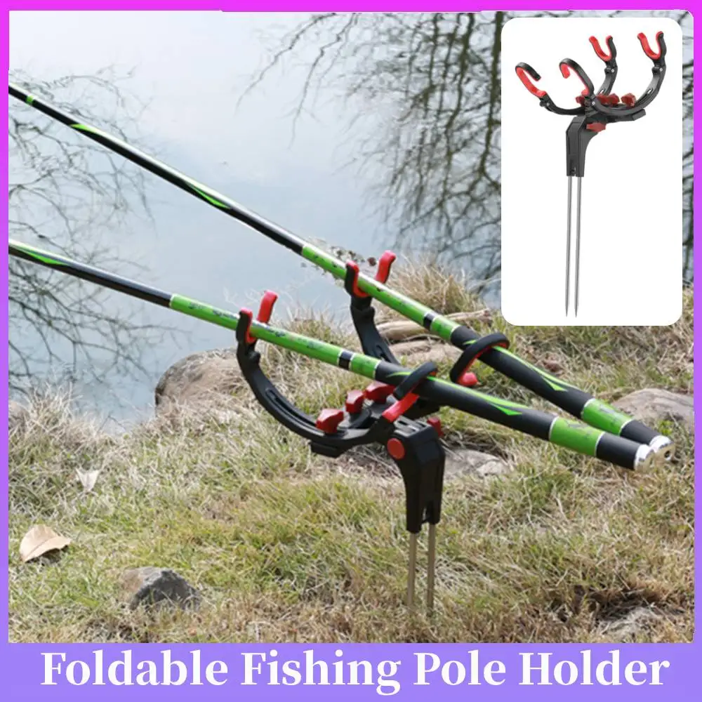 

Универсальный складной держатель для удочек для зимней рыбалки на озере, регулируемая на 360 градусов подставка для двух удочек