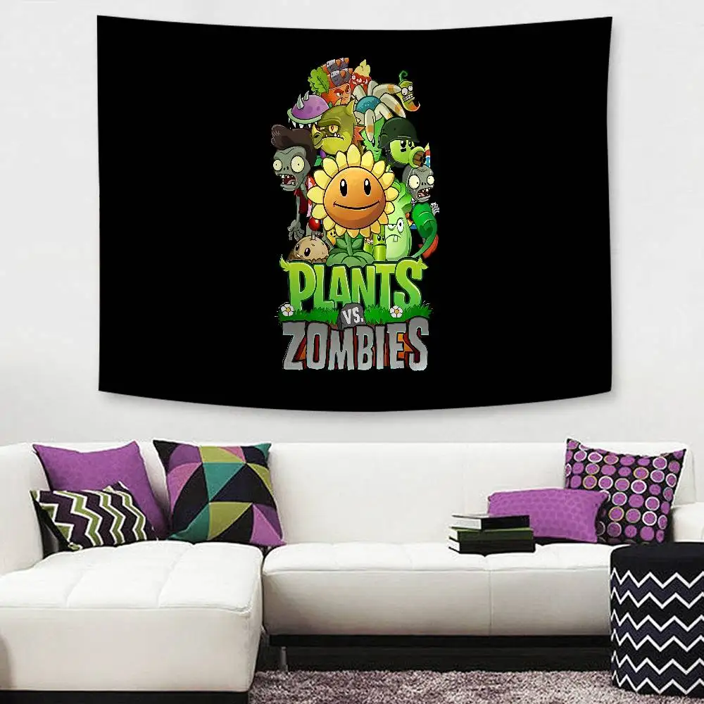 Classic Game P-Plants Vs Z-Zombies Hanging Bohemian Tapestry Bohemian Wall Tapestries Mandala Cheap Hippie Wall Hanging