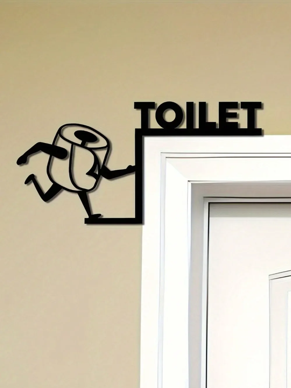 Papel higiénico humorístico para pared de Metal, accesorios decorativos para el baño, marco de puerta, letrero para el baño, regalo único para el hogar, decoración de boda