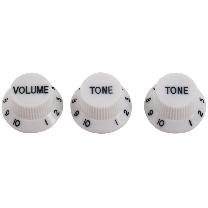 ●White Black 1 Volume&2 Tone Guitar Control Knobs for Style Guitar